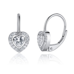 Strieborné náušnice srdiečka s čírymi zirkónmi
