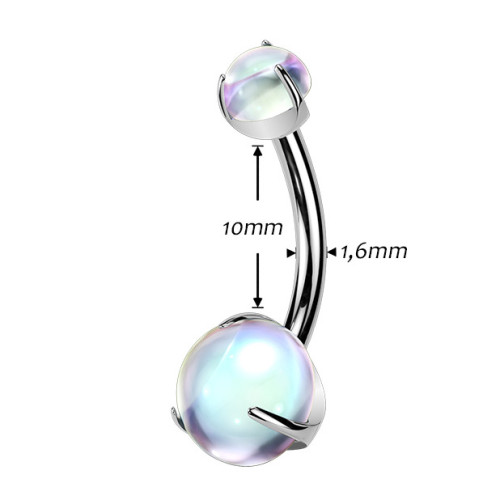 Piercing do pupku mesačný kameň - TITAN