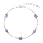 Strieborný náramok s ametystmi