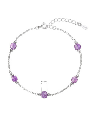 Strieborný náramok s ametystmi