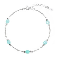 Strieborný náramok s amazonitmi
