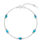 Strieborný náramok s apatitmi