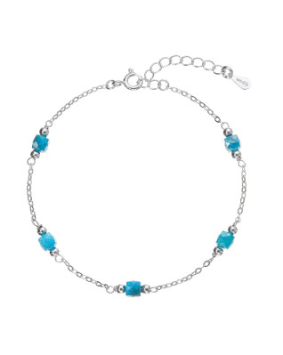 Strieborný náramok s apatitmi