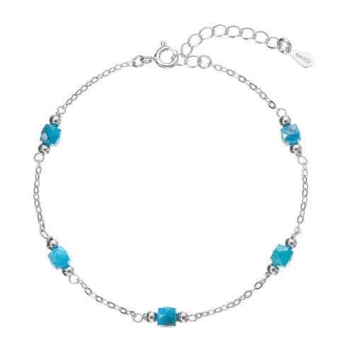 Strieborný náramok s apatitmi