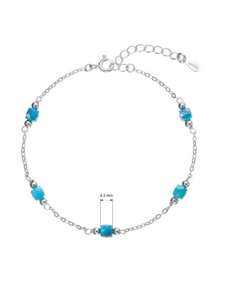 Strieborný náramok s apatitmi