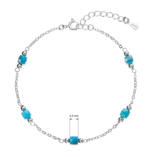 Strieborný náramok s apatitmi