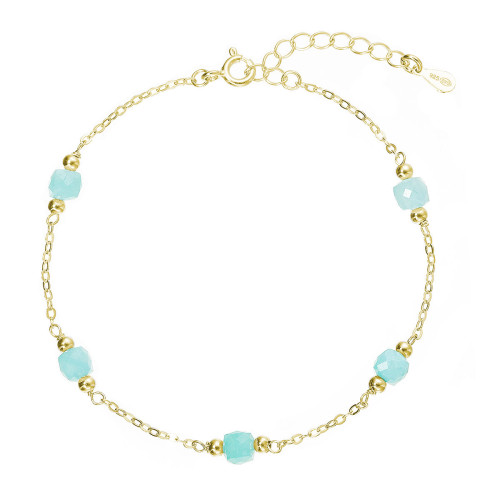 Pozlátený náramok s amazonitmi