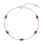 Strieborný náramok s granátmi