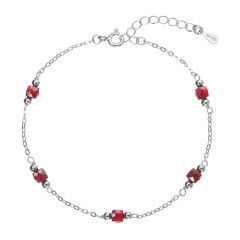 Strieborný náramok s granátmi