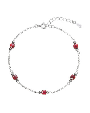 Strieborný náramok s granátmi