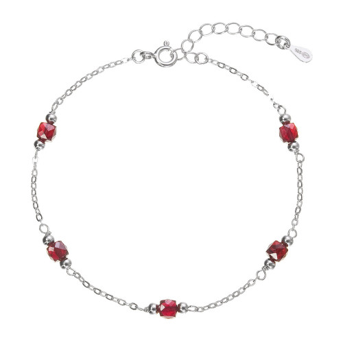 Strieborný náramok s granátmi