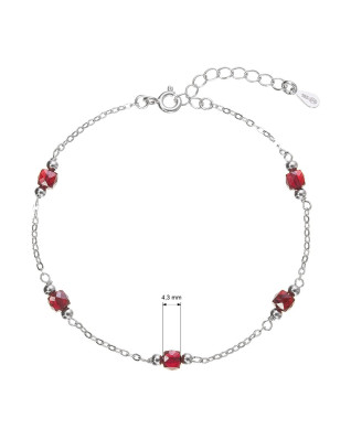 Strieborný náramok s granátmi