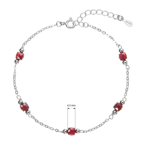 Strieborný náramok s granátmi