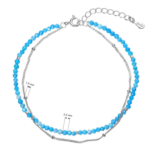 Strieborný dvojitý náramok s farbenými howlitmi