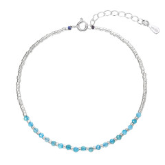 Strieborný náramok s apatitmi