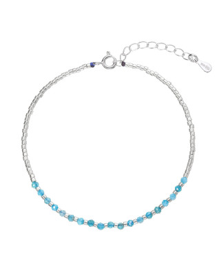 Strieborný náramok s apatitmi