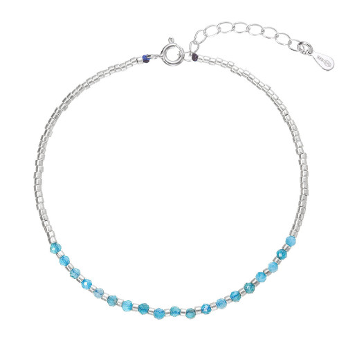 Strieborný náramok s apatitmi