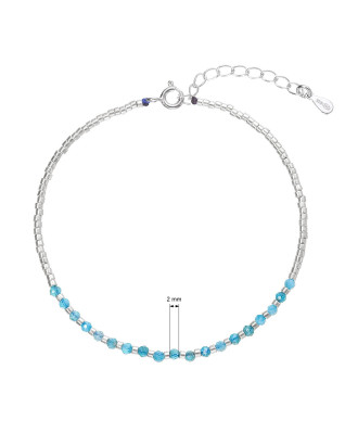 Strieborný náramok s apatitmi