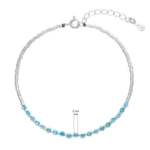 Strieborný náramok s apatitmi