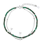 Strieborný dvojitý náramok s malachitmi