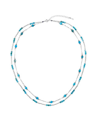 Strieborný náhrdelník s apatitmi