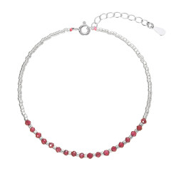 Strieborný náramok s granátmi