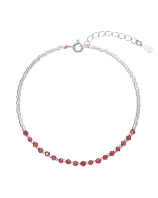 Strieborný náramok s granátmi