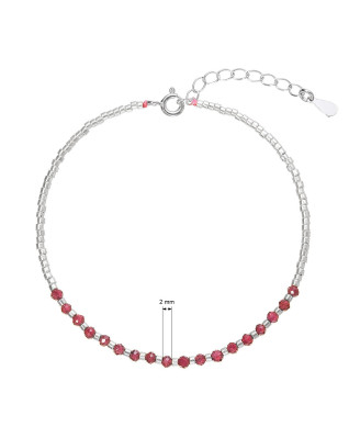 Strieborný náramok s granátmi