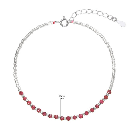 Strieborný náramok s granátmi