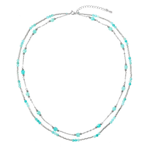 Strieborný náhrdelník s amazonitmi