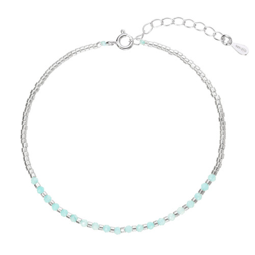 Strieborný náramok s amazonitmi