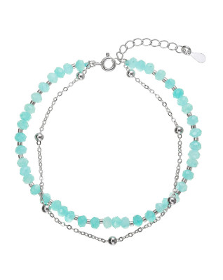 Strieborný dvojitý náramok s amazonitmi
