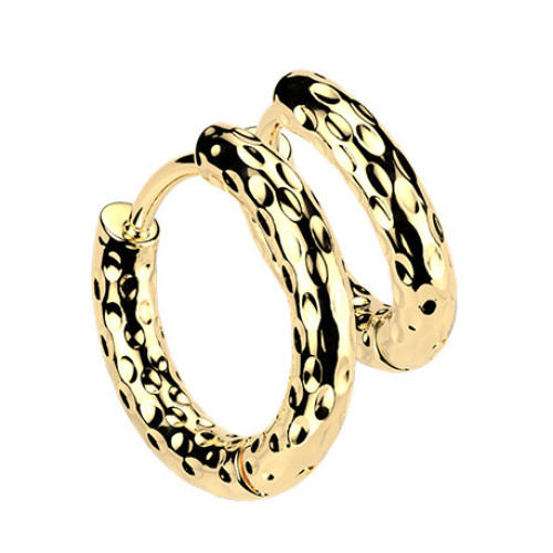 Pozlátené oceľové náušnice kruhy 17 mm