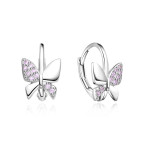 Strieborné dievčenské náušnice motýliky