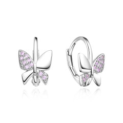 Strieborné dievčenské náušnice motýliky