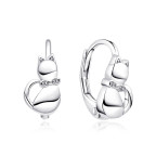 Strieborné dievčenské náušnice mačičky