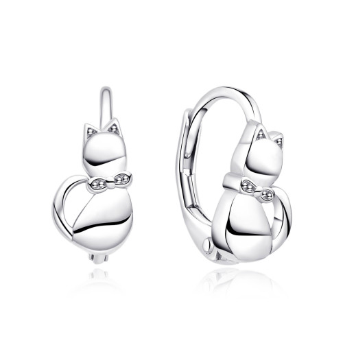 Strieborné dievčenské náušnice mačičky