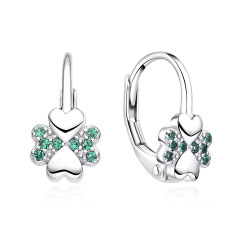 Strieborné dievčenské náušnice štvorlístky