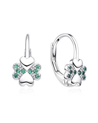 Strieborné dievčenské náušnice štvorlístky