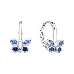 Strieborné dievčenské náušnice motýliky