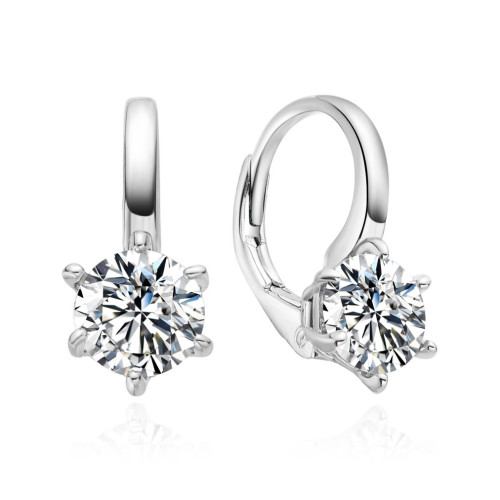 Strieborné náušnice so zirkónom 6mm