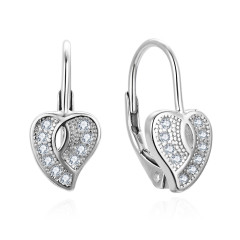 Strieborné dámske náušnice srdiečka