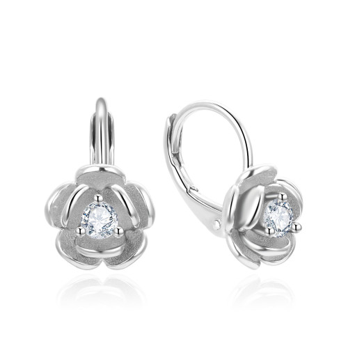 Strieborné náušnice kvietky