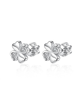 Strieborné skrutkovacie náušnice štvorlístky