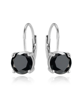 Strieborné náušnice s čiernymi zirkónmi