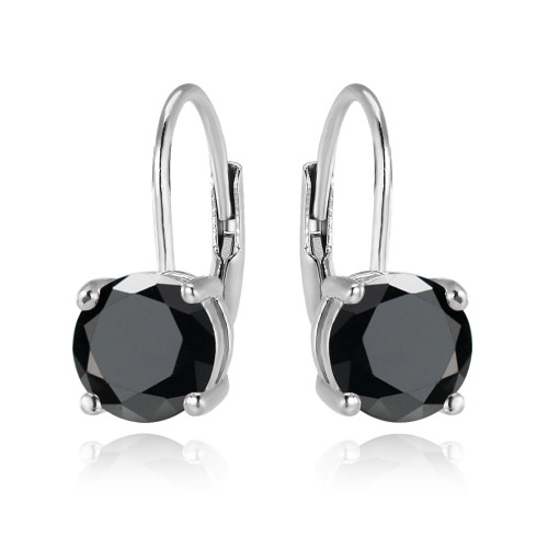 Strieborné náušnice s čiernymi zirkónmi