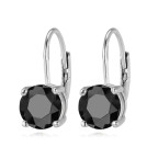 Strieborné náušnice s čiernymi zirkónmi