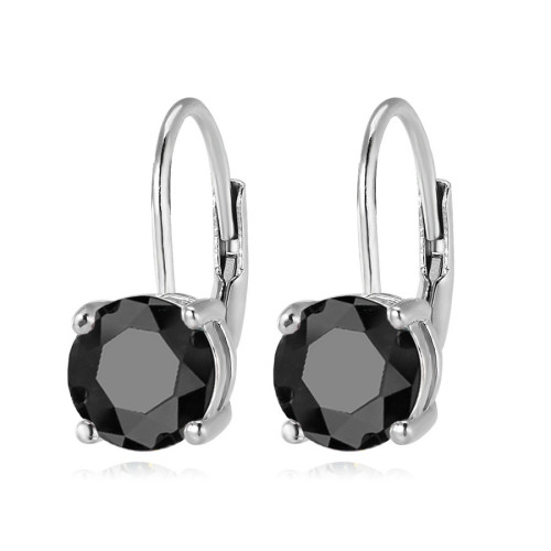 Strieborné náušnice s čiernymi zirkónmi