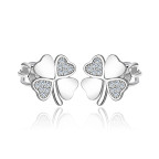 Strieborné náušnice štvorlístky