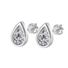 Strieborné náušnice slzičky so zirkónmi